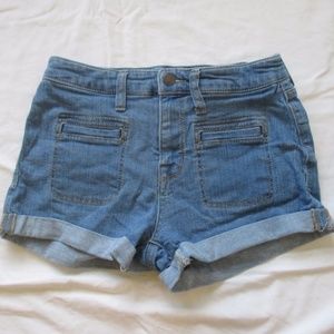 High Rise Denim Shorts